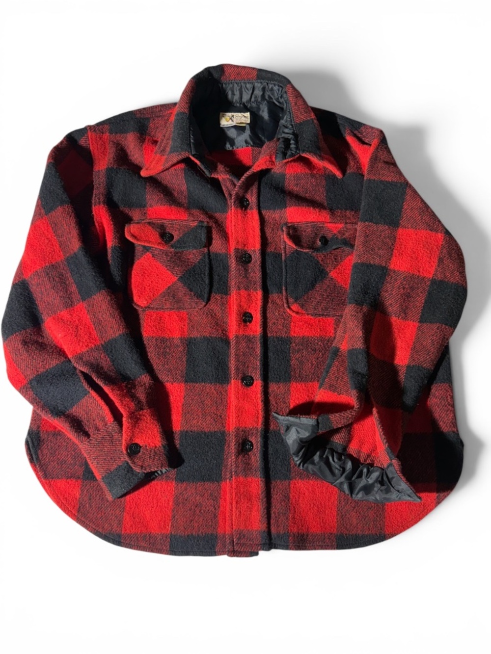 Vintage Fox Knapp Wool Buffalo Plaid Hunting Shirt Jacket Men’s L USA